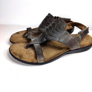 Taos Nirvana Adjustable Ankle Strap Weaved Leather Sandals Women's Shoes Size 9